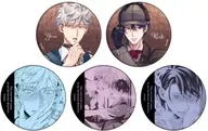 Set of 5 items "The Wolf Wants to Eat Detective metal badge 02. Official & Drawn Illustration"