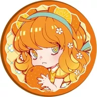Orange "Refresh Girls metal badge 01. Illustrated Illustrated"