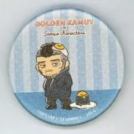 Riun Kadokura & Gudetama "GOLDEN KAMUY × Sanrio Character Connectors POP SHOP Trading metal badge"