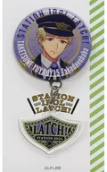 "STATION IDOL LATCH! POP-UP SHOP エキメン General Election Business Trip Shopping Center" Yurayura metal badge with Take 庸裕 Ya Enbu Rem Charm.