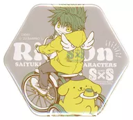 ChibI Goku X Pom-Pom-Poms Pudding "Saiyuki x Sanrio Character Connectors POP SHOP Trading Hexagon metal badge B"