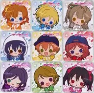 Conjunto de 9 tipos "Love Live! Akihabara Campaign pop-up store trading chibi Character Square metal badge"