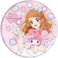 Akari Ozora × My Melody "The 2nd POP UP SHOP collaboration of Aikatsu!! × Sanrio Character Connector's Hologram metal badge (65 mm / life-like illustration)"