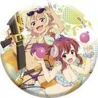 Yuko Yoshida & Lillis "Machikado Mazoku 2-chome Kakororoshi metal badge Collection Mizuasobi ver."