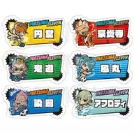 6-type set "INAZUMA ELEVEN POP UP SHOP in E-DINER e-TOON TRADING ACRYLIC BADGE A"