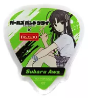 Awa Subaru (sitting) pick badge "Girls Band Cry x Big Echo" collaboration drink order bonus