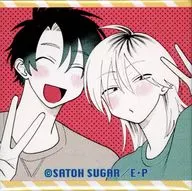 Yuki Kitayama & Ayumu Minamidani two shot Drawing Square metal badge "Prism Chance Kitayama and Minamidani Online KUJI" E-5 Award