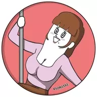 Female Onna "Sorodani no Animecchi metal badge 01. Drawing illustration"