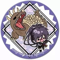 Yukimitsu FUDO and Anguilla' Sword ranmaimawashi - Kuden Moeru Honnoji - Godzilla Collaboration Trading metal badge'