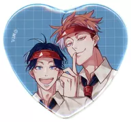 Masafuyu Mizutani and Ryogo Tenshi (angel) "My students are not cute & Traitor's Love Song × Marion Crepe, Random Heart-shaped metal badge"