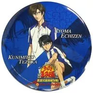 Echizen & Tezuka 25 cm metal badge "THE PRINCE OF TENNIS in the Theater : British Style Garden Ball Castle Battle! in Namco Namja town" Garagara Smash Pon! Super Ultra Great Delicious Grand Wheel Porcupine Award