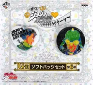 Koichi Hirose / Echoes Soft Badge Set (2-piece Set) "Ichiban KUJI JoJo's Bizarre Adventure: Diamond is Unbreakable ~ ドララララララララーッ ~" G Prize