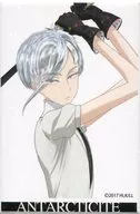 Antarcticite Hologram Square metal badge "LAND OF THE LUSTROUS Exhibition"