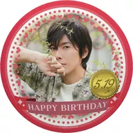 Deka metal badge with a Takuya Sato stand "Takuya Sato no 『, I can do it! 』 x Animate Cafe" birthday cake order privilege