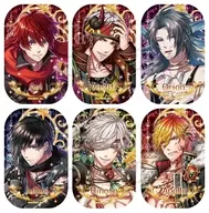 6-Type Set "100 sleeping princes & the kingdom of dreams Trading Awake Prince Square metal badge (Moon Ver.) Second"