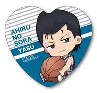 Shin'ichi Yasuhara Mini Character Heart metal badge 「 Ahiru no Sora 」