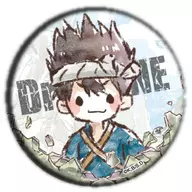 Cromo "metal badge Dr. STONE 02. diseño gráfico".