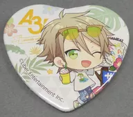 Kazunari Miyoshi "A3! (A3) ×animatecafe No. 6 Trading Heart metal badge Nankoku Resort ver. A Group Spring Group / Summer Group"