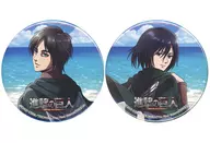 Ellen Jaeger & Mikasa Ackermann Deka metal badge 2 Piece Set "Attack on Titan The Final Season× Karaoke no Tetsujin"