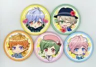 Natsugumi Mini Character metal badge (56 mm) 5 piezas set "Blu-ray/DVD A3! (A3) Volume 3 to Volume 4" animate linked Purchase benefits