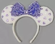 Minnie Mouse (White x Purple / Heart Embroidered / Sequin) band for hair "Disney" Tokyo Disney Resort limited