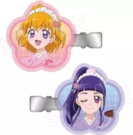 A.朝日奈みらい＆十六夜リコ(甘味処ver.) 描き下ろし アクリルヘアクリップ 「魔法つかいプリキュア!!～MIRAI DAYS～」