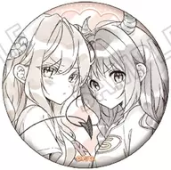 Kawawa Sakurako & Yamabuki Kasumi (background pink / monotone) "Futabeya metal badge Collection"