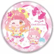 Aie Tomoki × Little Twin Stars "Aikatsu!! Series × Sanrio Character Couple's Hologram metal badge (65 mm) 02. Mini Character illustration"