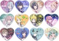 Set of 12 Sparkling Big Heart Shaped metal badge Vol. 3 (EX) "Geki-Version プロジェクトセカイ : Broken Sekai and Cannot Sing Miku"