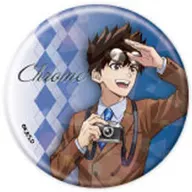 Cromo "metal badge holográfica (57 mm) Dr. STONE 02. Patrón de argyle ver. Ilustración dibujada"