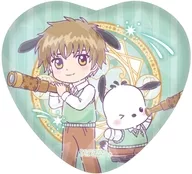 5. Li Xiaobo x Pochakko (collaboration illustration) "Cardcaptor Sakura x Sanrio Character Characters Hologram Heart metal badge 01. collaboration illustration"