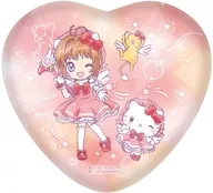 6. Kinomoto-zakura × Hello Kitty (collaboration illustration) "Cardcaptor Sakura × Sanrio Character Victor's Hologram Heart metal badge 01. collaboration illustration"