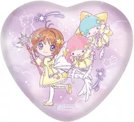 8. Sakura Kinomoto × Little Twin Stars (collaboration illustration) "Cardcaptor Sakura × Sanrio Character Maker's Hologram Heart metal badge 01. collaboration illustration"