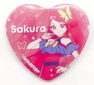 Premio D "MAGNET Gacha Himitsu no Ipuri", metal badge en forma de corazón de flor de cerezo de Ichijoji