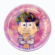 Todomatsu "Osomatsu san, sparkling metal badge with cats"