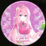 巡音ルカ(名前あり) 「VOCALOID 初音ミク 桜ミク×ROUND1 描き下ろし アメリカンダイナーver. Art by ふーみ トレーディンググリッター缶バッジ」