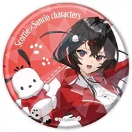 Pochakko (Up) "Hologram metal badge (57 mm) scotty × Sanrio Character Connectors 01. Collaboration Illustration"