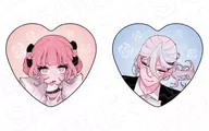 Katsura Otogi & Ikkoku Hologram Heart Can Badge Set, Valentine ver. "Loving Magic Angels"