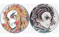The E-Prize for the metal badge "Demon Slayer Infinite Train : Illustration of Columns Drawn and Drawn - Juro KYONO and Charjiro - WEBSHOP KUJI" (a 44 mm set of 2 types)