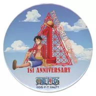 Monkey D. Luffy 1st Anniversary metal badge "ONE PIECE" Tokyo ONE PIECE Tower Goods