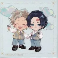 永田慎吾＆藤々木蒼生(ミニキャラ) 「キューピッドに落雷 POP UP CORNER in 三省堂書店 スクエア缶バッジ 01.公式＆描き下ろしイラスト」