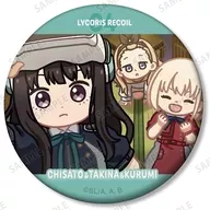 錦木千束＆井ノ上たきな＆クルミ 「リコリス・リコイル トレーディング ゆるコマ マット缶バッジ」