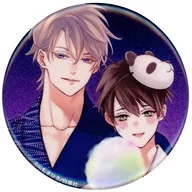 虎谷光平＆犀川雷(描き下ろし/等身) 「アフター・ミッドナイト・スキン 6巻発売記念×Gratte animatecafe トレーディンググリッター缶バッジ」