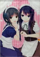 Aoyama 澄香 & Shiramine 莉花 Maid Poster Girl (Background Pink) B2 Tapestry