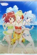 Juki Momoko & Akino Kaede & Mizunami Lena Ilustração B2 Tapeçaria "Blu-ray/DVD Magi Arecode Magi Shojo Madoka e Magika Gaiden Vol. 1 a Vol. 5" Bônus Especial de Compra de Gamers