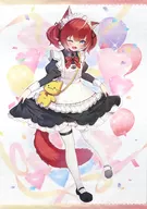 Akami Karubi Drawing A3 Tapestry "Virtual YouTuber Akami Karubi ×Clove Lounge Cafe & Bar POP UP STORE 2023"