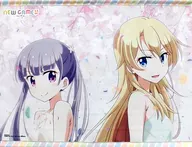 "Blu-ray/DVD NEW GAME!", uma tapeçaria B2 com desenhos animados de Aoba e Ko. Bônus especial para a compra de todos os volumes de sofmap.