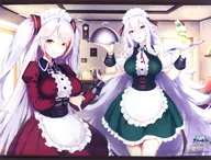 Prinz Eugen & Graf Zeppelin Pokacchu Illustration B2 Tapestry 「 Azure Lane Tetsuketsu ×mixx Garden 」
