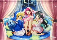 大友ソウリン＆葉月クルミ＆ウリン オリジナルタペストリー パジャマパーティーVer.  「ツインエンジェル×戦国乙女×海物語」