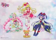 Cure Miracle & Cure Magical & Cure Felice & モフルン New W-Suede B2 Tapeçaria "Blu-ray Magic Pretty Cure! -MIRAI DAYS - Deluxe Edition" Bic Camera, Sofmap, and Animation, Complete Roll Purchase benefits